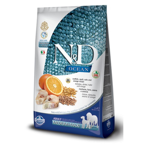 Farmina n&d ocean low grain medio maxi merluzzo arancia 2,5 kg - 