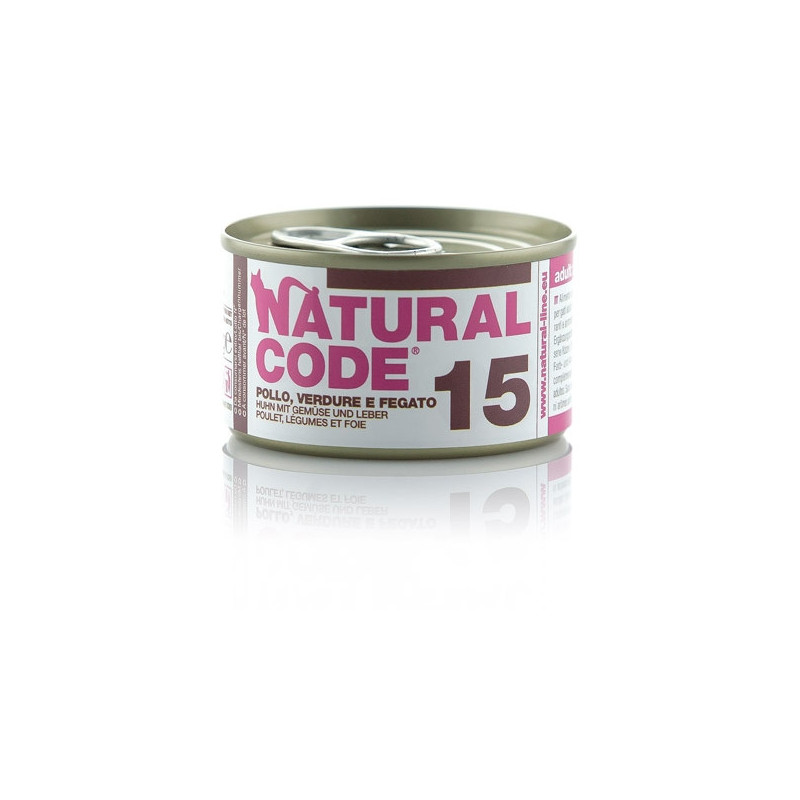 NATURAL CODE - 15 Poulet Verdure et Foie 85 g. NATURAL CODE - 15 Poulet Verdure et Foie 85 g.