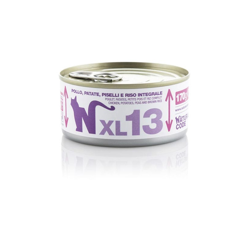 NATURAL CODE - XL 13 avec Poulet,Pommes de terre,Petits pois et riz integrale 170 g. NATURAL CODE - XL 13 avec Poulet,Pommes de terre,Petits pois et riz integrale 170 g.