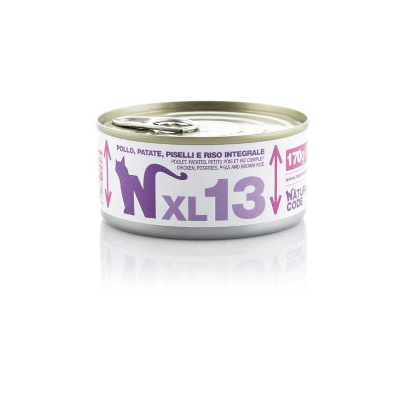 NATURAL CODE - XL 13 con Pollo,Patate,Piselli e riso integrale 170 gr.