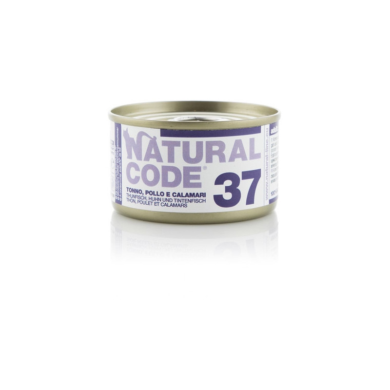 NATURAL CODE 37 Thon,Poulet et Calamari 85 g.