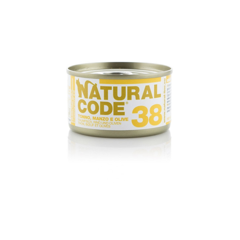 NATURAL CODE - 38 Thon,Bœuf et Olive 85 g. NATURAL CODE - 38 Thon,Bœuf et Olive 85 g.