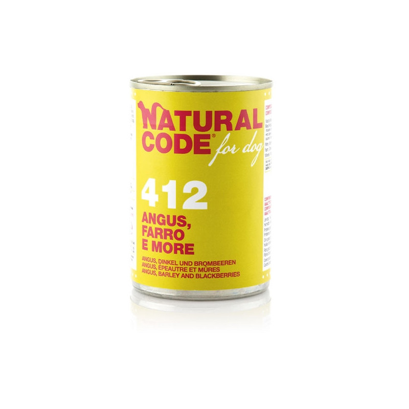 NATURAL CODE - For Dog 412 Angus,épeautre et More 400 g. NATURAL CODE - For Dog 412 Angus,épeautre et More 400 g.