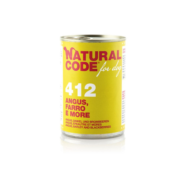 NATURAL CODE - For Dog 412 Angus, Farro and More 400 gr.