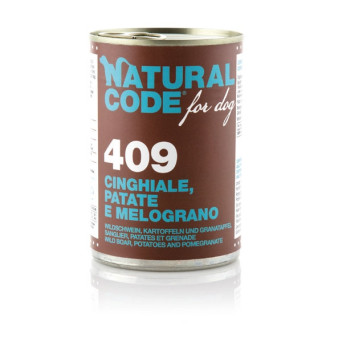 NATURAL CODE - For Dog 409 Cinghiale,Patate e Melograno 400 gr. - 