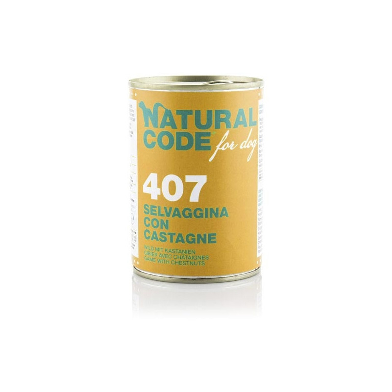 NATURAL CODE - For Dog 407 Selvaggina et Catagne 400 g.