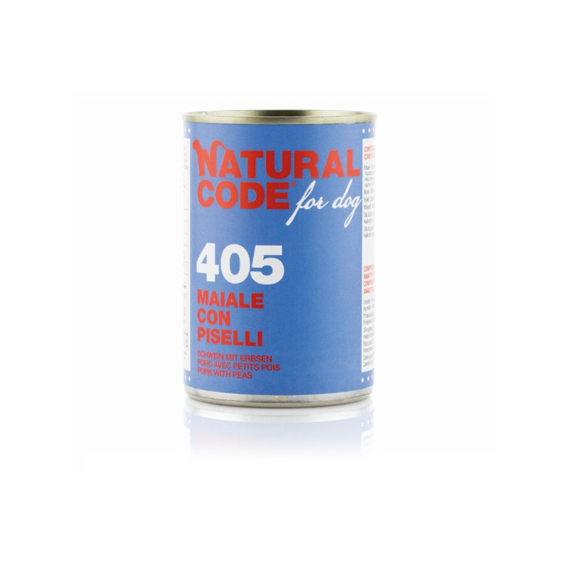 NATURAL CODE - For Dog 405 Maiale con Piselli 400 gr.