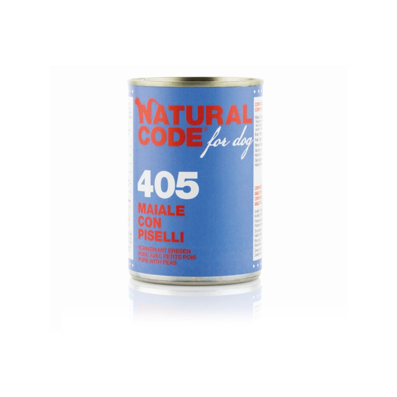 NATURAL CODE - For Dog 405 Porc avec Petits pois 400 g. NATURAL CODE - For Dog 405 Porc avec Petits pois 400 g.
