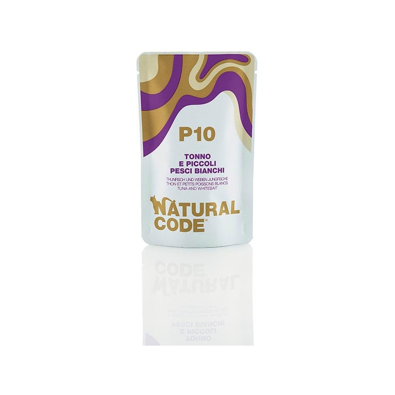Natural Code P10 Thon et Petites pesci bianchi in Acqua di cottura ( 1 Sachet 70 g.) Natural Code P10 Thon et Petites pesci bianchi in Acqua di cottura ( 1 Sachet 70 g.)