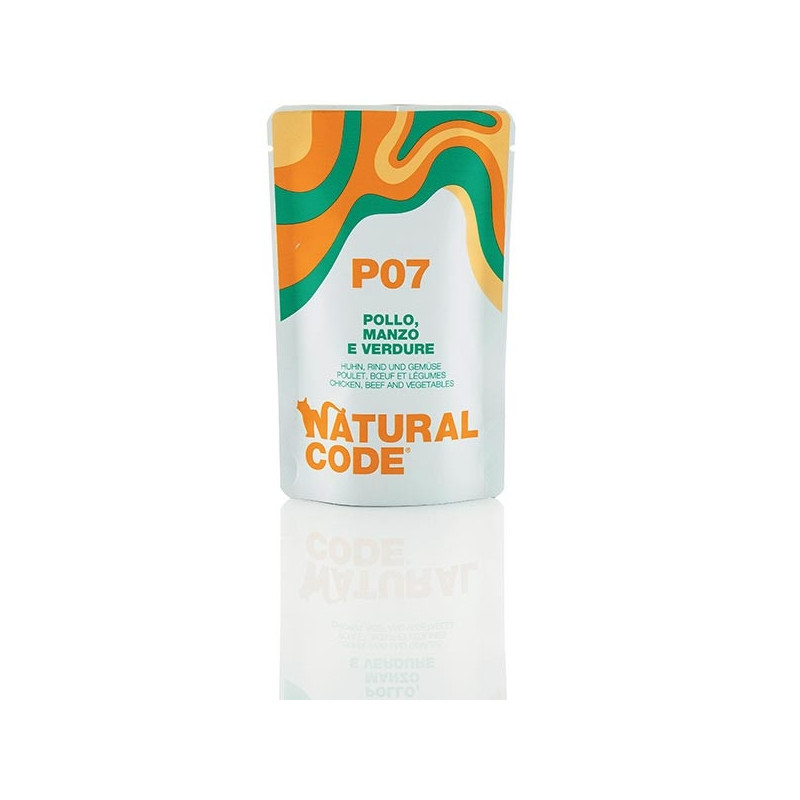 Natural Code P07 Poulet,Bœuf et verdure in Acqua di cottura ( 1 Sachet 70 g.) Natural Code P07 Poulet,Bœuf et verdure in Acqua di cottura ( 1 Sachet 70 g.)