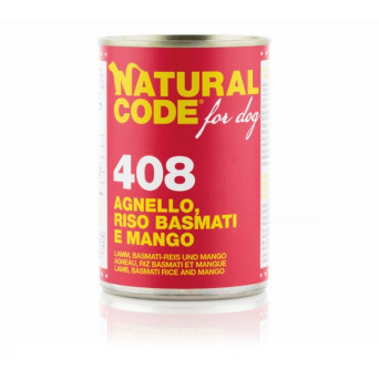 NATURAL CODE 408 Cane Agnello,Riso basmati e Mango 400 gr. - 