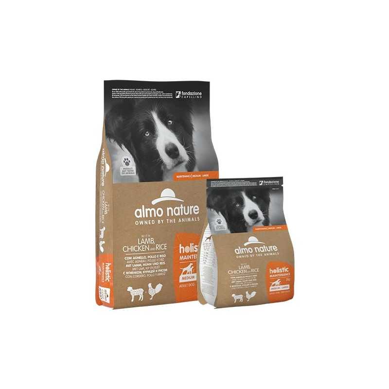 ALMO NATURE Holistic Maintenance Adult Medium et Large avec Agneau, Poulet et Riz 12 kg. ALMO NATURE Holistic Maintenance Adult Medium et Large avec Agneau, Poulet et Riz 12 kg.