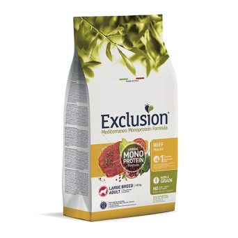EXCLUSION Mediterraneo Monoprotein Adult Large Breed con Manzo 12 kg. - 