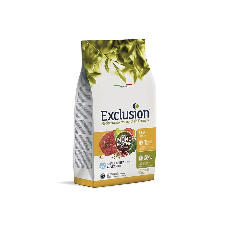 EXCLUSION Mediterraneo Monoprotein Adult Small Breed with Beef 500 gr.