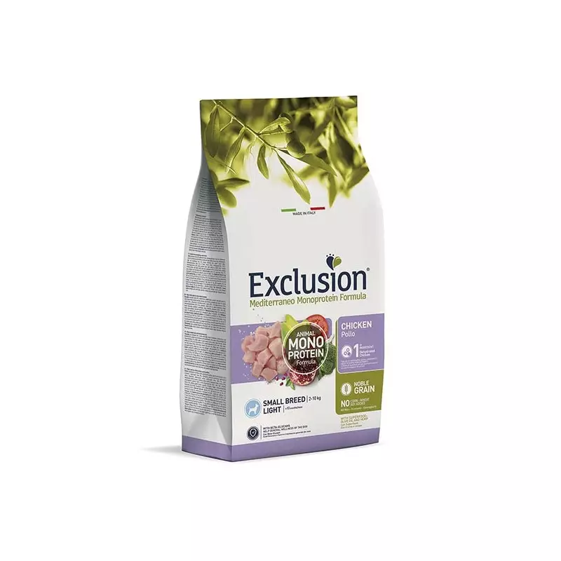 EXCLUSION Mediterraneo Monoprotein Light Small Breed con Pollo 500 gr.