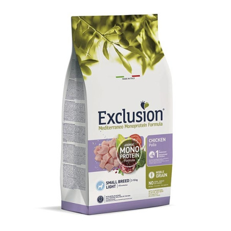 EXCLUSION Mediterraneo Monoprotein Light Small Breed con Pollo 500 gr. - 