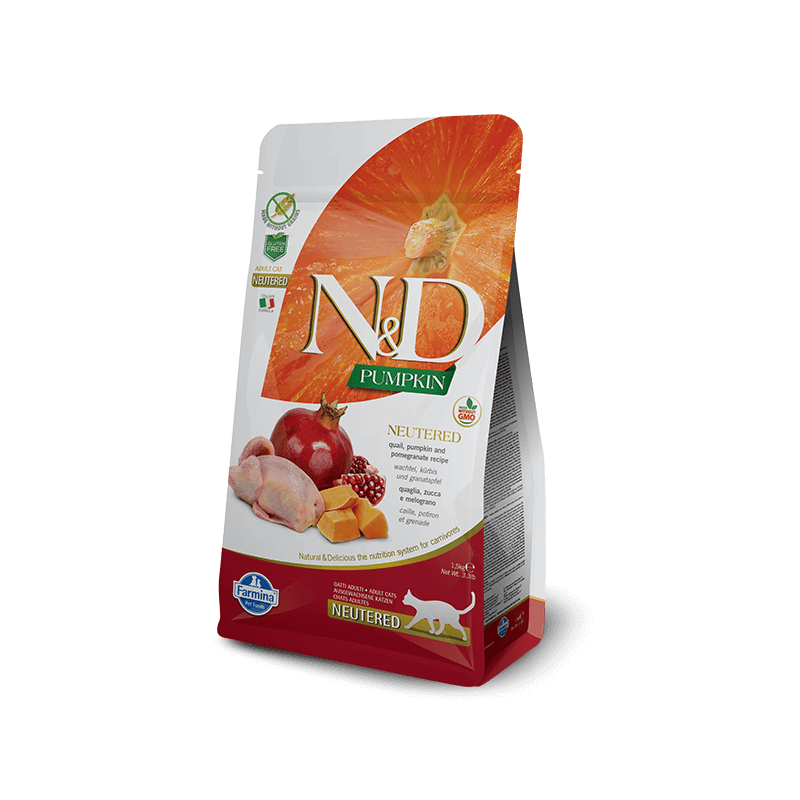 FARMINA N&D Grain Free Neutered Adult with Quail, Pumpkin and Pomegranate 1,5 kg.