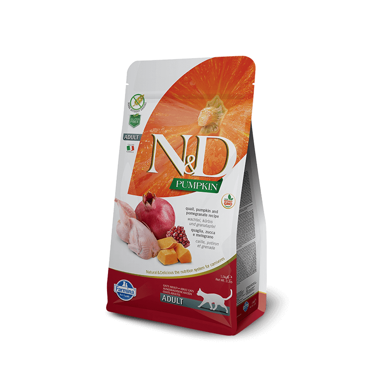 FARMINA n et d Pumpkin Grain Free Adult caille citrouille et grenade 1,5 kg FARMINA n et d Pumpkin Grain Free Adult caille citrouille et grenade 1,5 kg