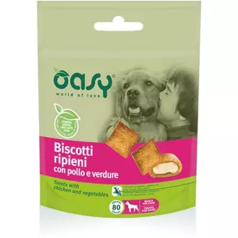 OASY Snack Kekse gefüllt mit Huhn und Gemüse 80 gr.