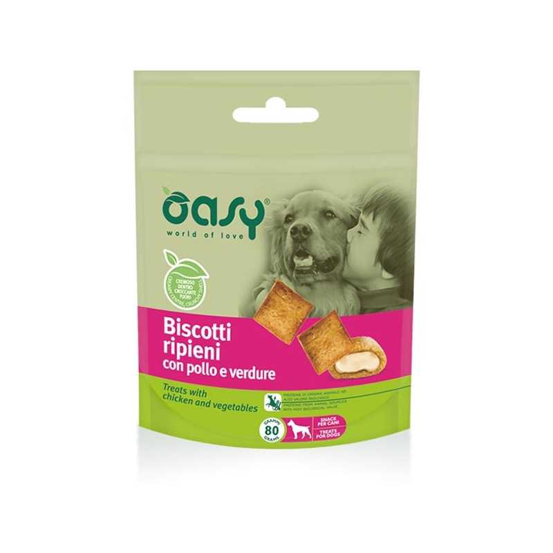 OASY Snack Biscotti Ripieni avec Poulet et Verdure 80 g. OASY Snack Biscotti Ripieni avec Poulet et Verdure 80 g.