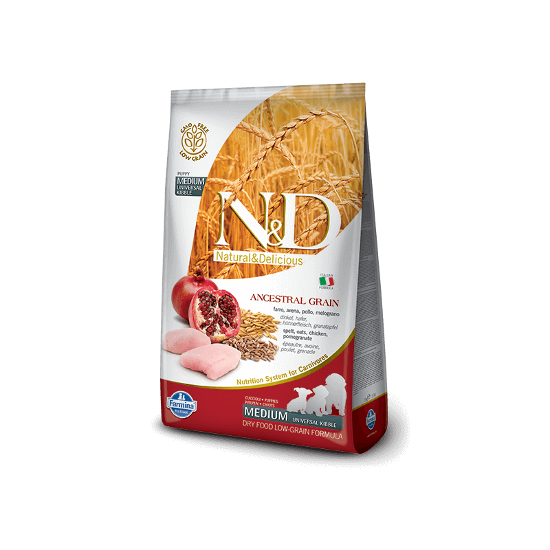 FARMINA N et D Low Ancestral Grain Puppy Medium avec poulet et grenade 12 kg