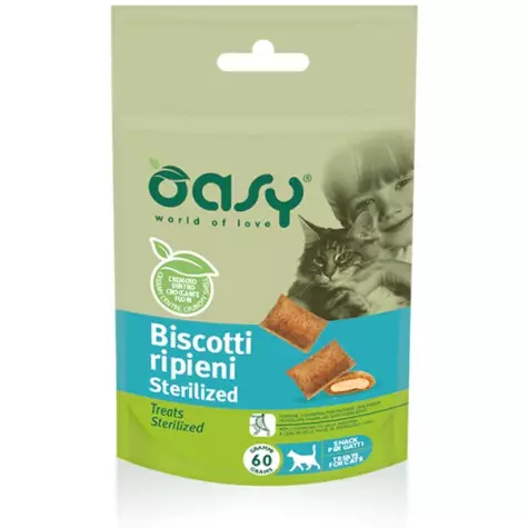 Oasy - Snack Stuffed Biscuits for Cat Sterilized 60 gr.