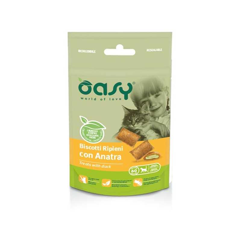 Oasy - Snack Biscotti Ripieni per Chat avec Canard 60 g.