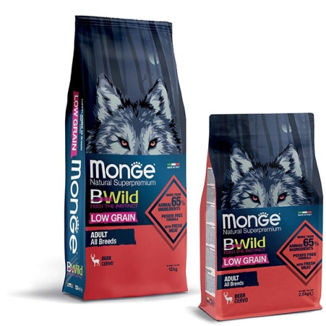 MONGE BWild Low Grain Adult All Breeds con Cervo 2,5 kg. - 