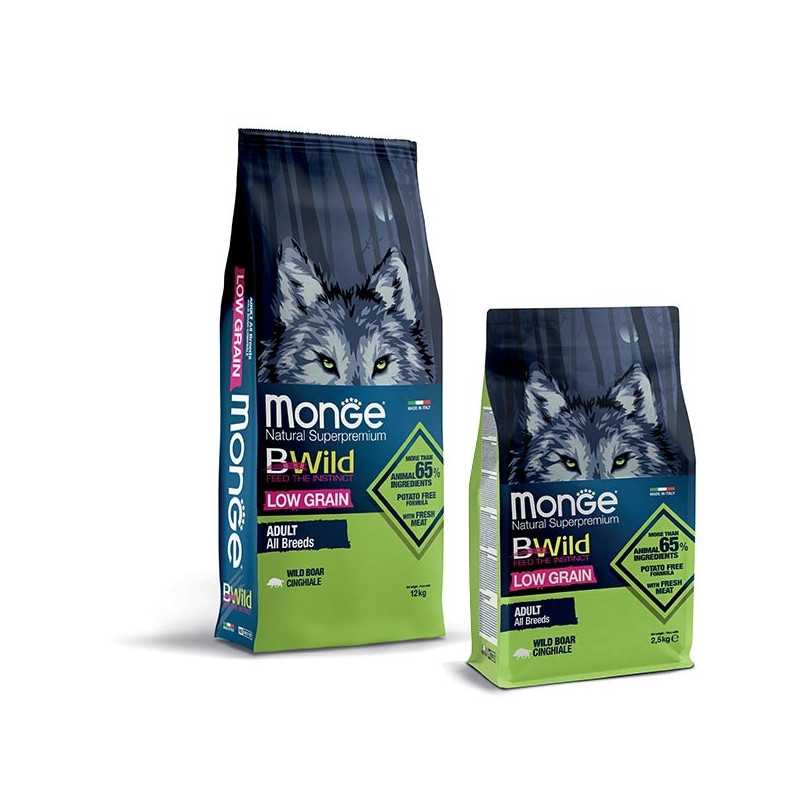 MONGE BWild Low Grain Adult All Breeds avec Sanglier 2,5 kg. MONGE BWild Low Grain Adult All Breeds avec Sanglier 2,5 kg.