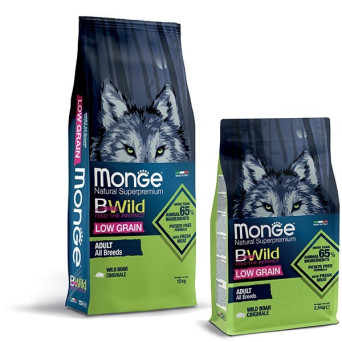 MONGE BWild Low Grain Adult All Breeds con Cinghiale 12 kg. - 