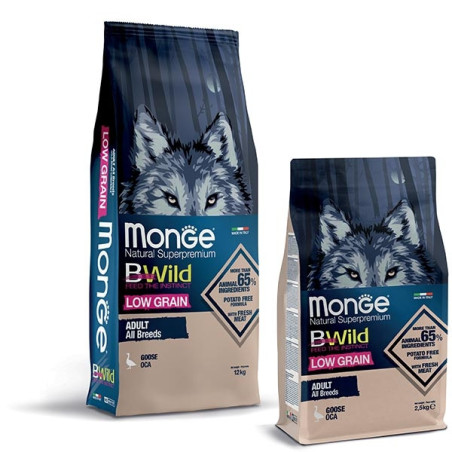 MONGE BWild Low Grain Adult All Breeds con Oca 2,5 kg. - 