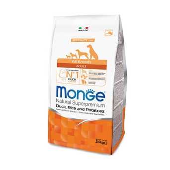 MONGE Natural Superpremium All Breeds Adult Anatra, Riso e Patate 2,5 kg. - 