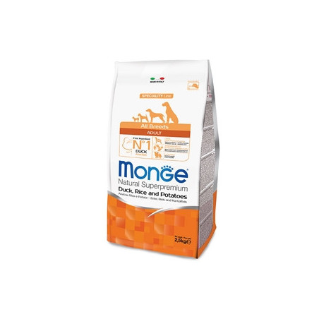 MONGE Natural Superpremium All Breeds Adult Anatra, Riso e Patate 2,5 kg. - 