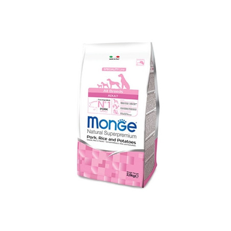 MONGE Natural Superpremium All Breeds Adult Maiale, Riso e Patate 2,5 kg. - 