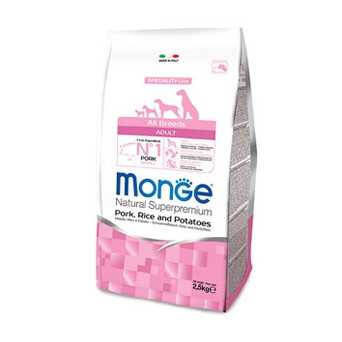 MONGE Natural Superpremium All Breeds Adult Maiale, Riso e Patate 12 kg. -