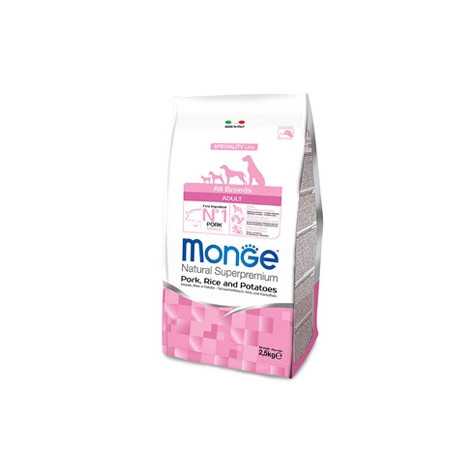 MONGE Natural Superpremium All Breeds Adult Maiale, Riso e Patate 12 kg. -