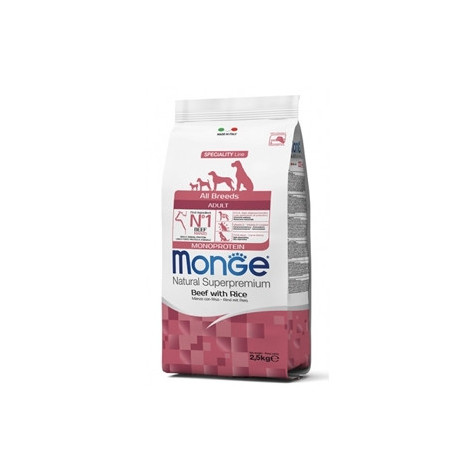 MONGE Natural Superpremium All Breeds Adult Monoprotein Beef mit Reis 2,5 kg.