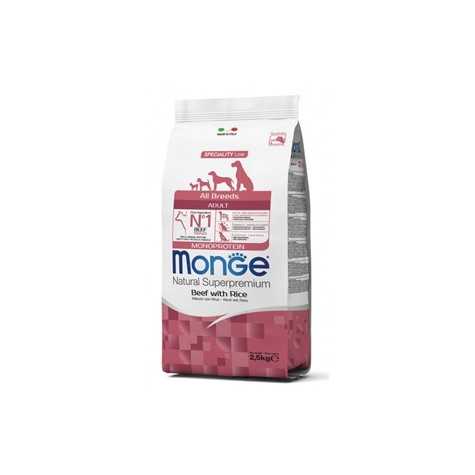 MONGE Natural Superpremium All Breeds Adult Monoprotein Bœuf avec Riz 2,5 kg.