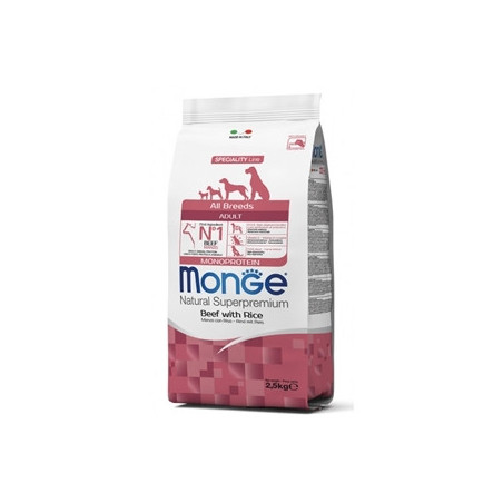 MONGE Natural Superpremium All Breeds Adult Monoprotein Manzo con Riso 2,5 kg. - 