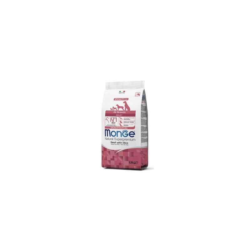 MONGE Natural Superpremium All Breeds Adult Monoprotein Bœuf avec Riz 12 kg. MONGE Natural Superpremium All Breeds Adult Monoprotein Bœuf avec Riz 12 kg.
