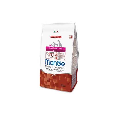 MONGE Natural Superpremium Extra Small Adult Agnello, Riso 800 gr. - 