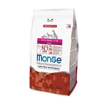 MONGE Natural Superpremium Extra Small Adult Agnello, Riso 2,5 kg. - 