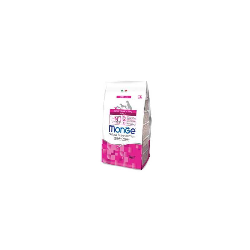 MONGE Natural Superpremium Extra Small Adult Ricco di Poulet 3 kg. MONGE Natural Superpremium Extra Small Adult Ricco di Poulet 3 kg.
