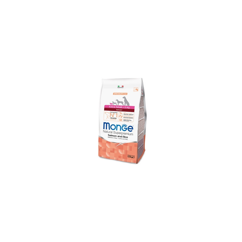 MONGE Natural Superpremium Extra Small Adult Salmon and Rice 800 gr.