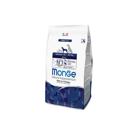 MONGE Natural Superpremium Medium Adult Ricco di Pollo 3 kg. - 