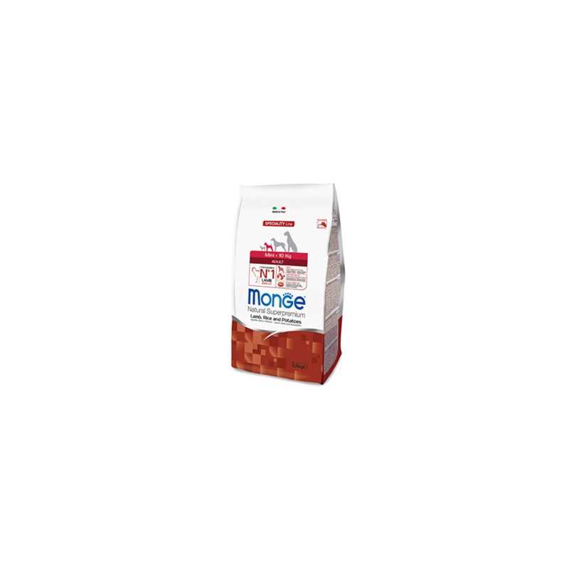 MONGE Natural Superpremium Mini Adult Agneau, Riz et Pommes de terre 800 g. MONGE Natural Superpremium Mini Adult Agneau, Riz et Pommes de terre 800 g.