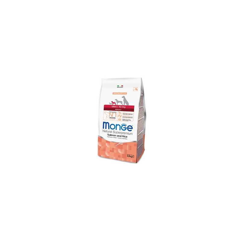 MONGE Natural Superpremium Mini Adult Saumon et Riz 7,5 kg.