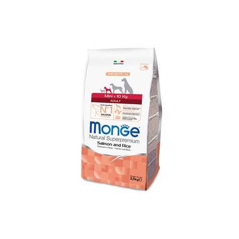 MONGE Natural Superpremium Mini Adult Saumon et Riz 7,5 kg.
