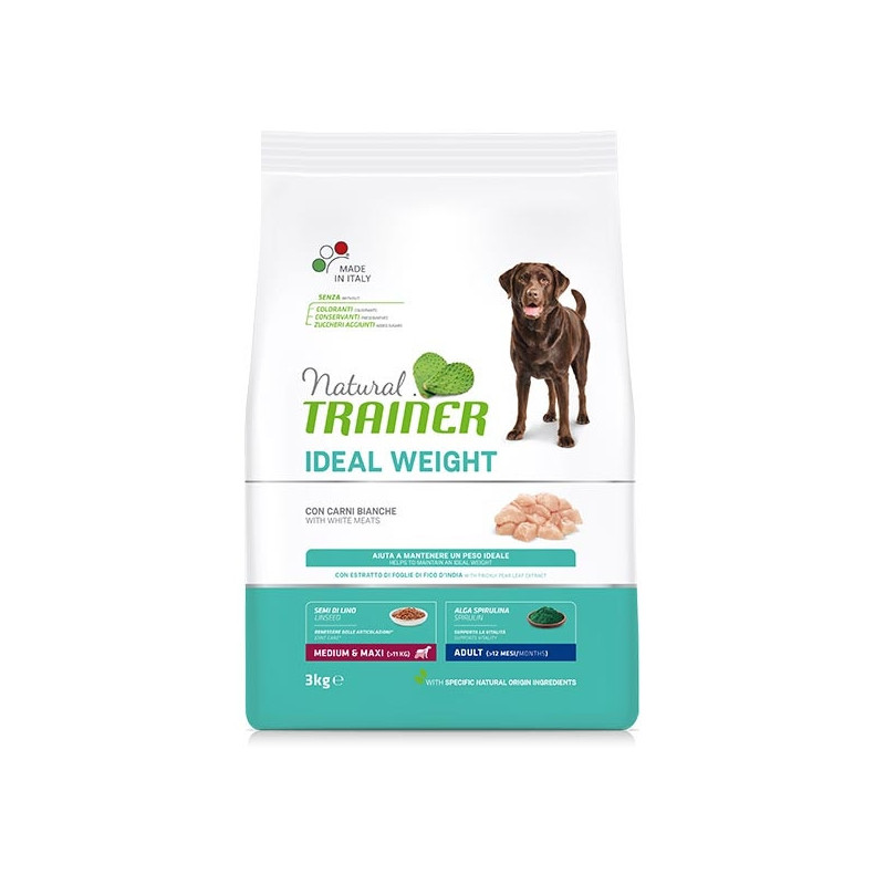 TRAINER Natural Ideal Weight Care Medium & Maxi Adult con Carni Bianche 3 kg.