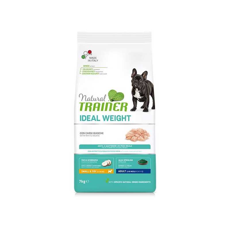 TRAINER Natural Ideal Weight Care Small et Toy Adult avec Carni Bianche 7 kg. TRAINER Natural Ideal Weight Care Small et Toy Adult avec Carni Bianche 7 kg.